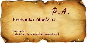 Prohaska Abbás névjegykártya